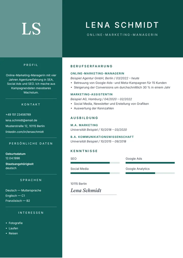 Die Vorlage Prestige in einer anderen Farbe