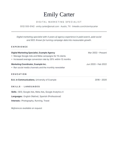 CV template Classic